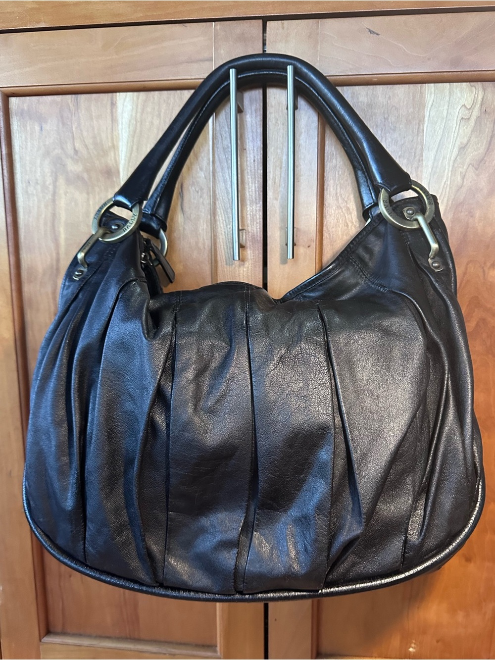 Bally Black Nappa Leather Pleated Shoulder Bag | Made in Italy | EUC